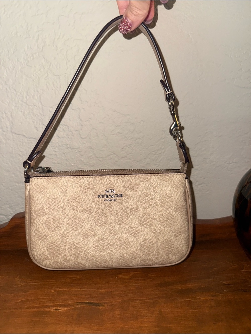 Coach Beige Nolita 19 Wristlet Shoulder Bag